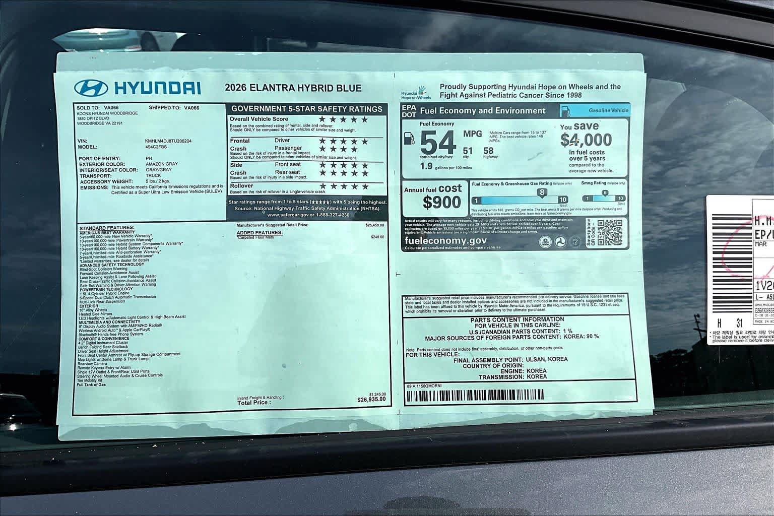 New 2026 Hyundai Elantra Hybrid FWD image 19