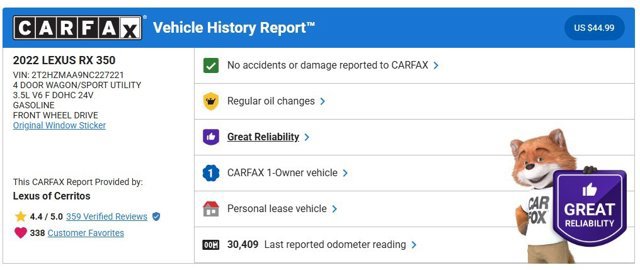 Used 2022 Lexus RX 350 FWD w/ Premium Package image 2