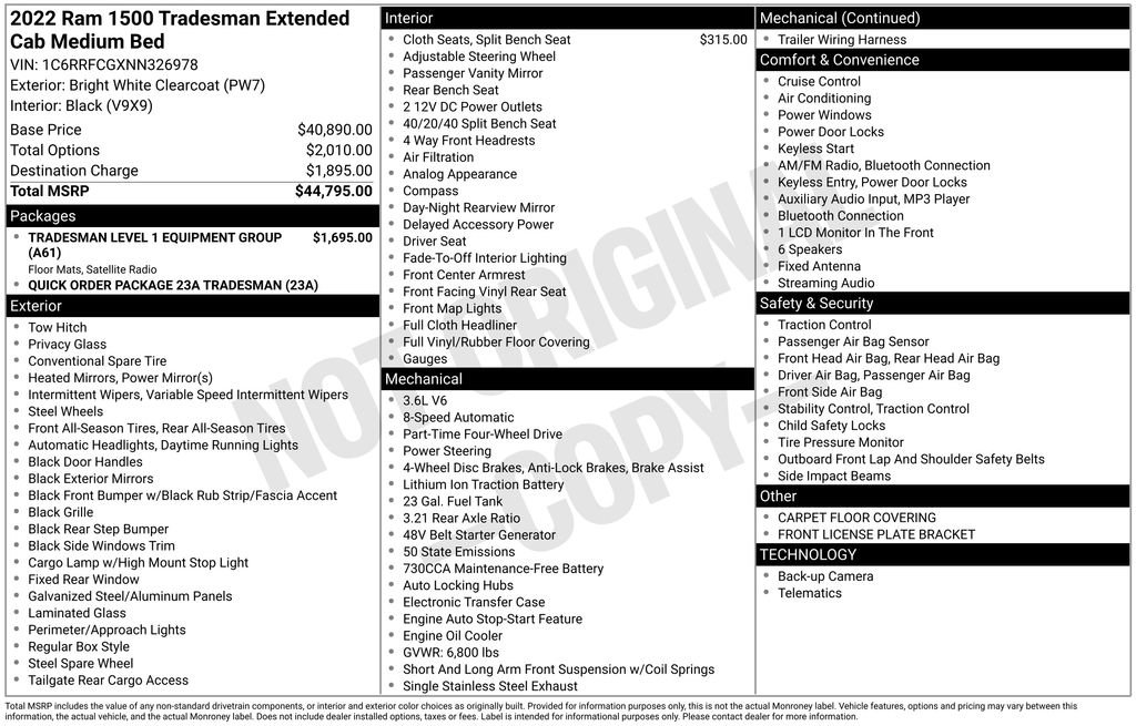 Used 2022 RAM 1500 Tradesman AWD/4WD image 4