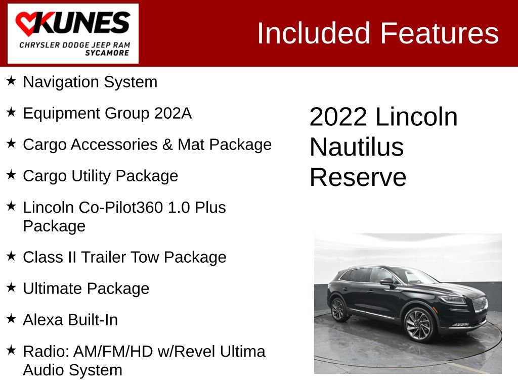 Used 2022 Lincoln Nautilus Reserve w/ Equipment Group 202A image 3