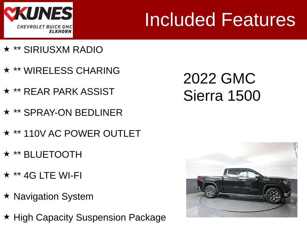 Used 2022 GMC Sierra 1500 SLT w/ SLT Convenience Package AWD/4WD image 3