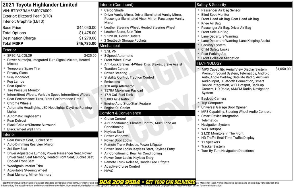 Used 2021 Toyota Highlander Limited FWD image 47