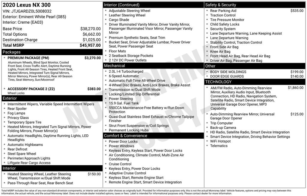 Used 2020 Lexus NX 300 AWD w/ Premium Package image 29