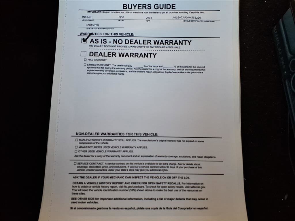 Used 2018 INFINITI Q50 Luxe w/ Cargo Package (L95) image 35