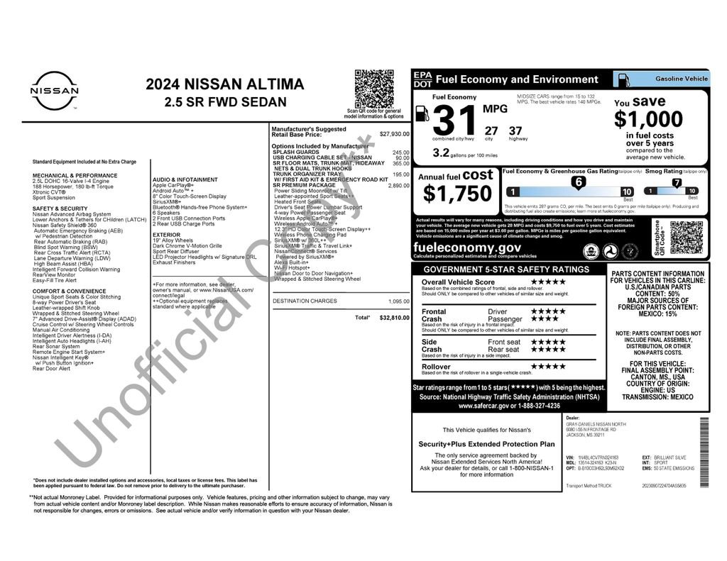 Used 2024 Nissan Altima 2.5 SR w/ SR Premium Package FWD image 28