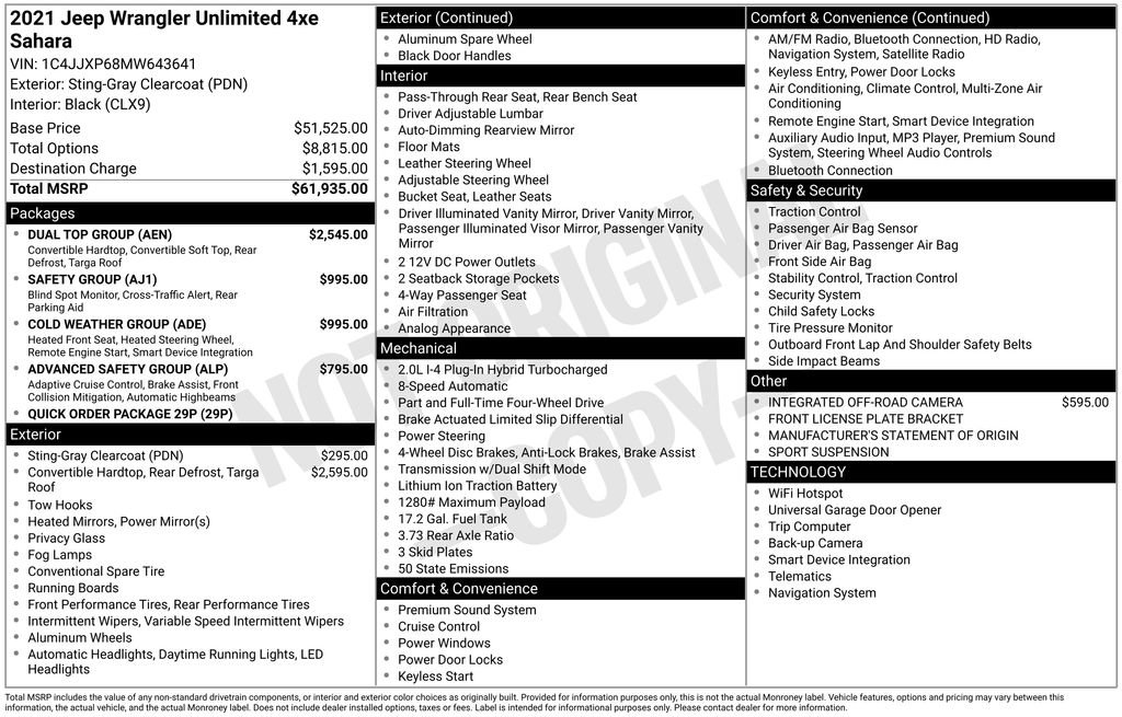 Used 2021 Jeep Wrangler Unlimited Sahara w/ Dual Top Group image 16