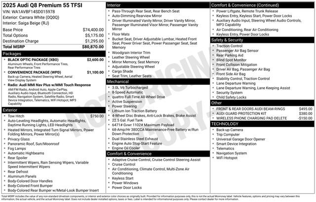 Certified 2025 Audi Q8 Premium w/ Black Optic Package image 36