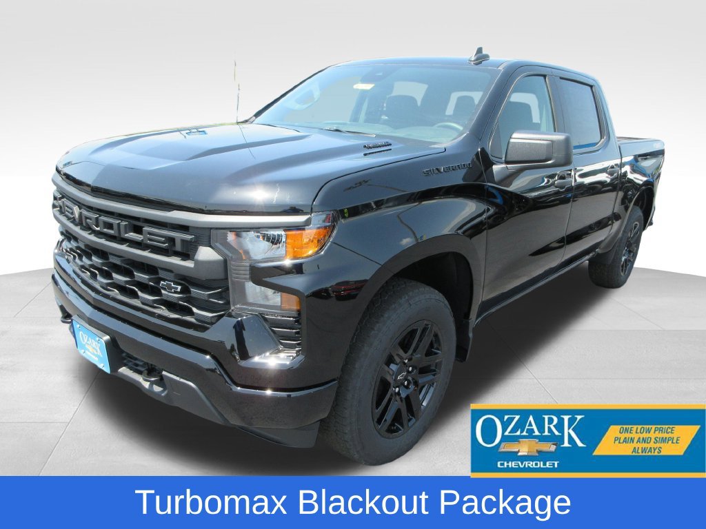 New 2026 Chevrolet Silverado 1500 Custom w/ Turbomax Blackout Package AWD/4WD 360° Tour