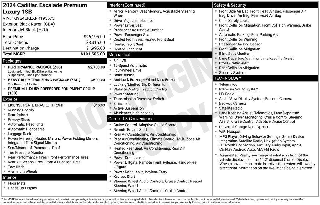Certified 2024 Cadillac Escalade Premium Luxury w/ Performance Package AWD/4WD image 32