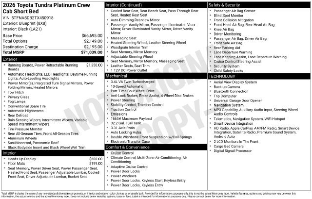 New 2026 Toyota Tundra Platinum AWD/4WD image 4