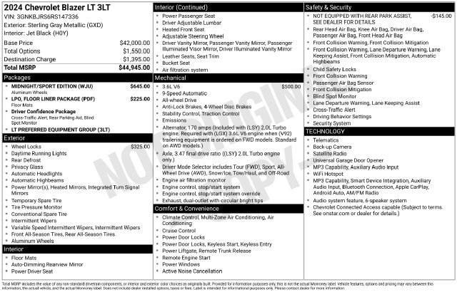 Used 2024 Chevrolet Blazer LT w/ Midnight/Sport Edition AWD/4WD image 2