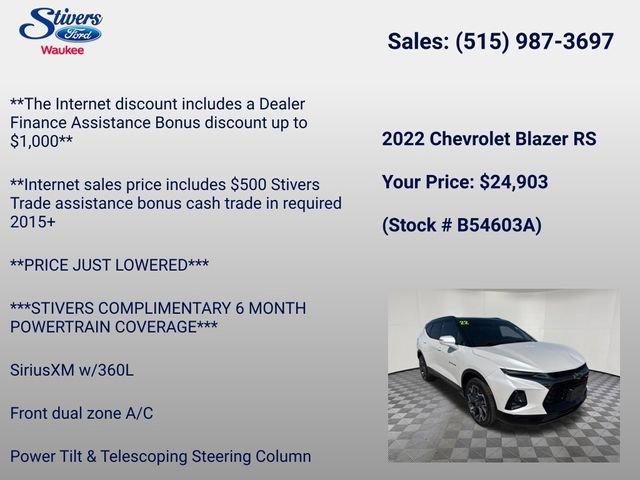 Used 2022 Chevrolet Blazer RS w/ Enhanced Convenience Package AWD/4WD image 16