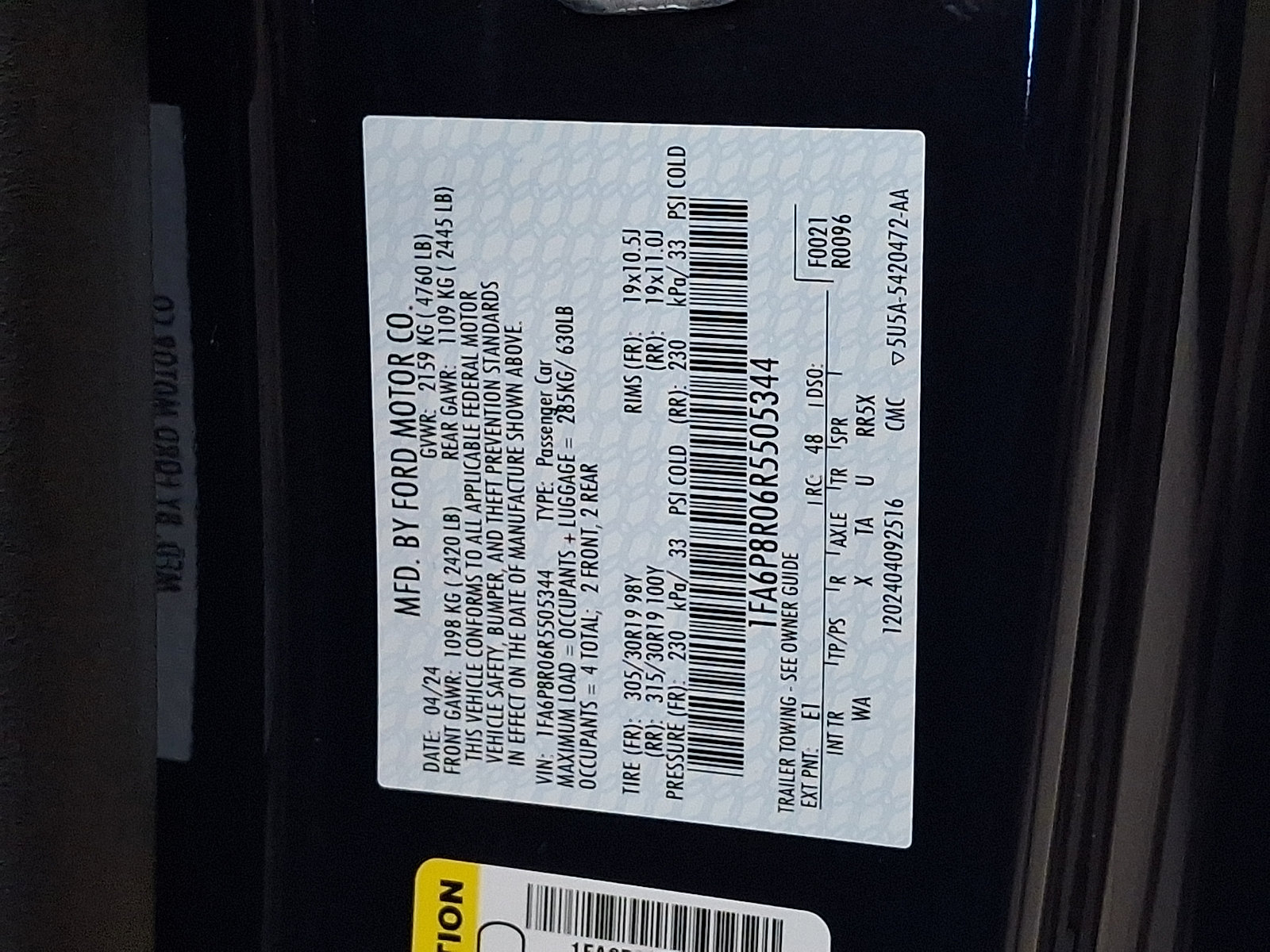 Certified 2024 Ford Mustang Dark Horse w/ Dark Horse Handlin Package RWD image 22