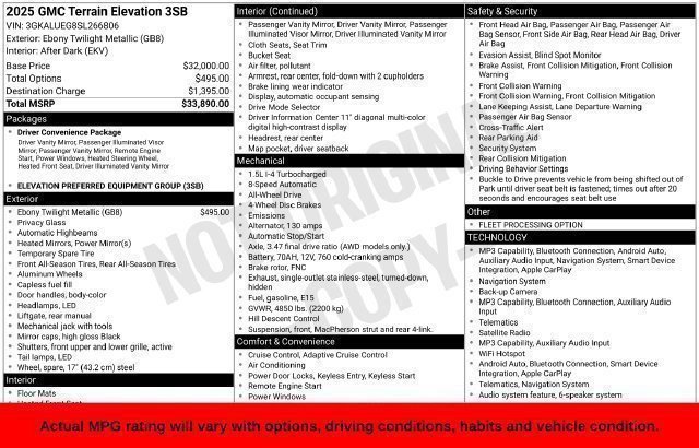 Used 2025 GMC Terrain Elevation AWD/4WD image 41