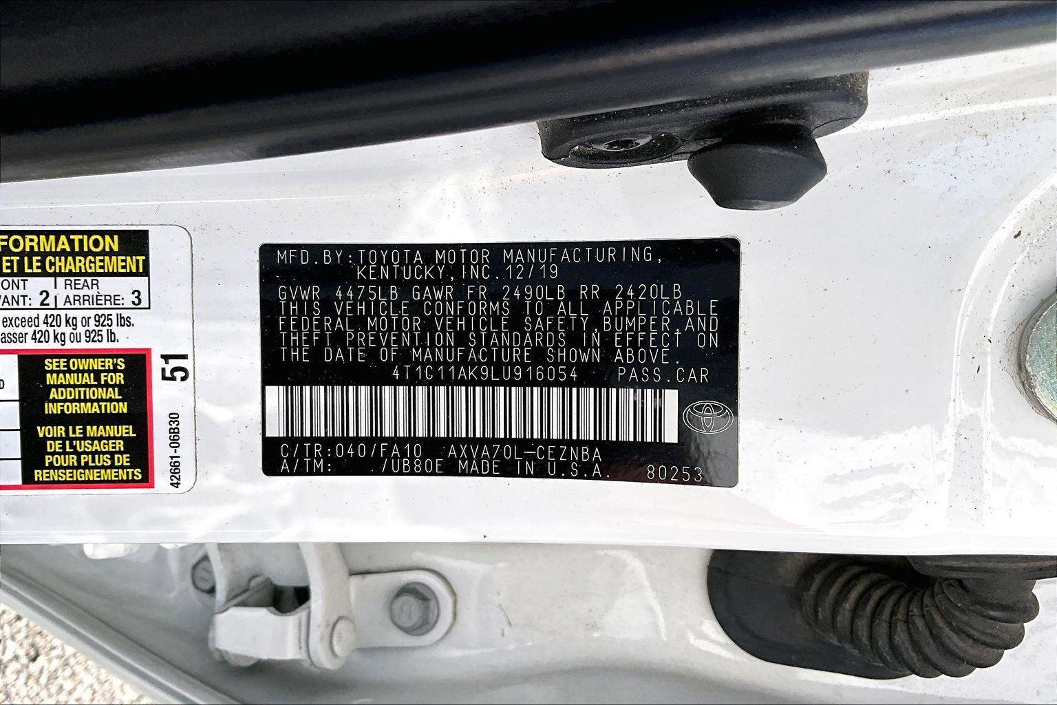 Used 2020 Toyota Camry LE image 15