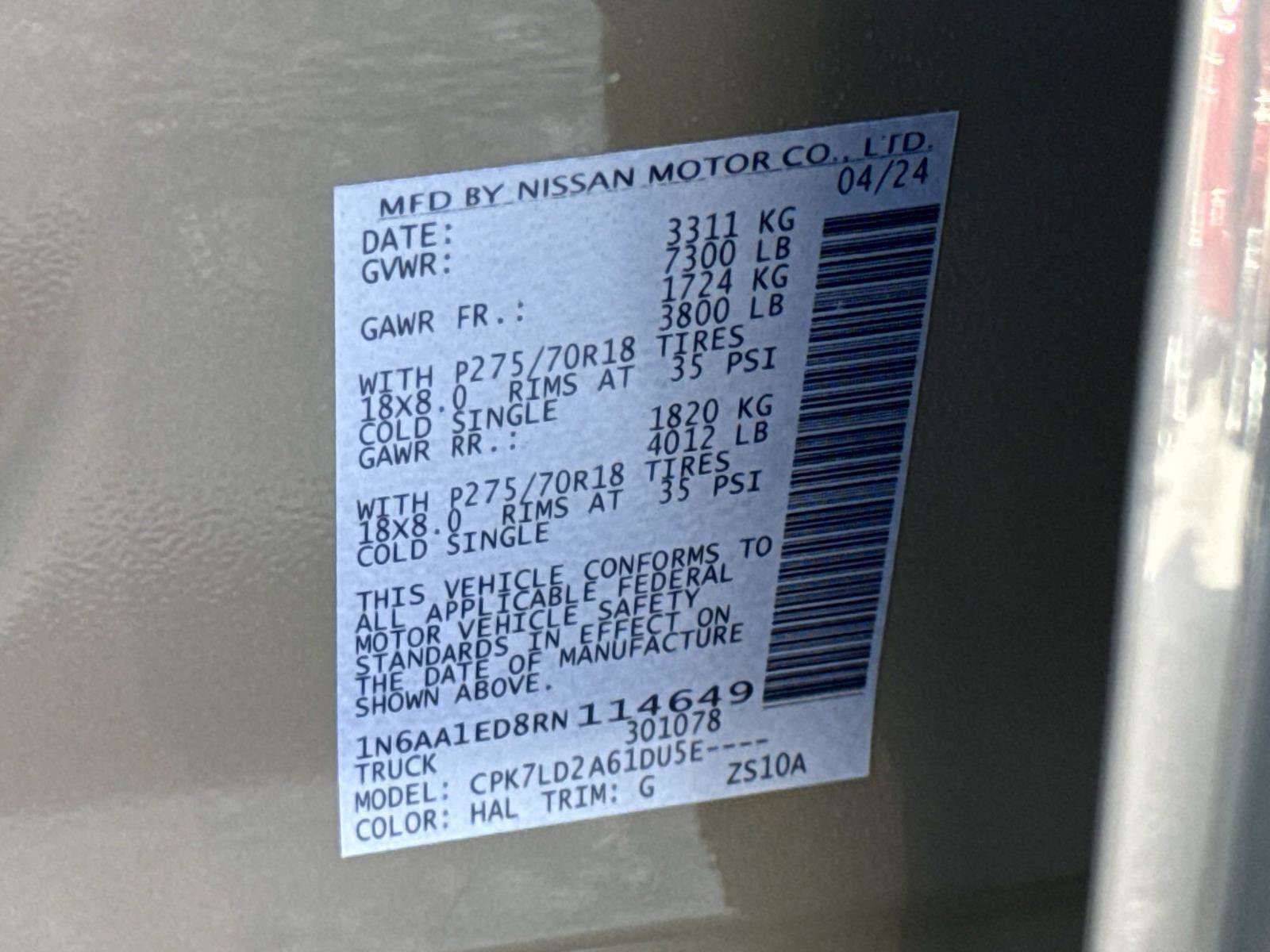 Used 2024 Nissan Titan PRO-4X w/ Pro-4x Utility Package image 31