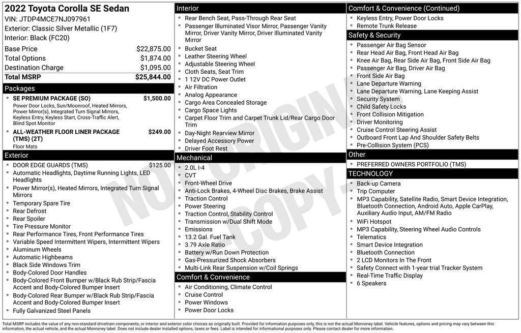 Certified 2022 Toyota Corolla SE w/ SE Premium Package FWD image 33