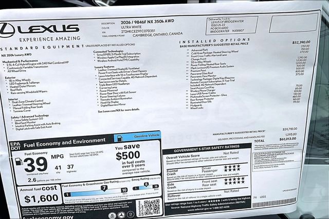 New 2026 Lexus NX 350 AWD w/ Luxury Package image 14