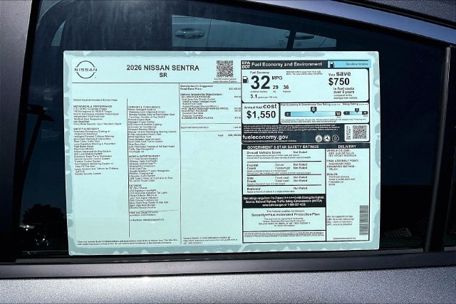 New 2026 Nissan Sentra SR w/ SR All Weather Package FWD image 13