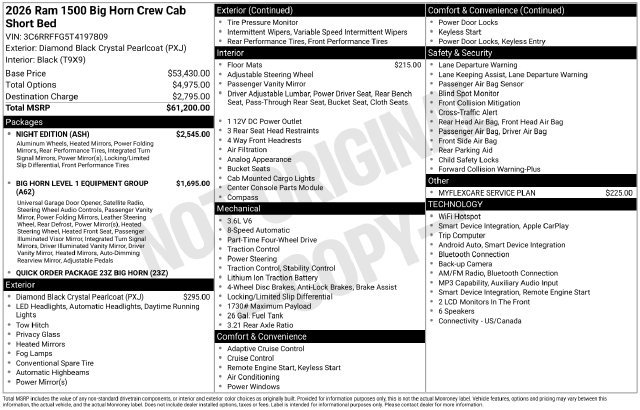 New 2026 RAM 1500 Big Horn w/ Night Edition AWD/4WD image 50