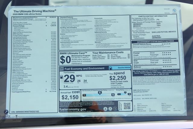 New 2026 BMW 330i xDrive Sedan w/ Premium Package image 2