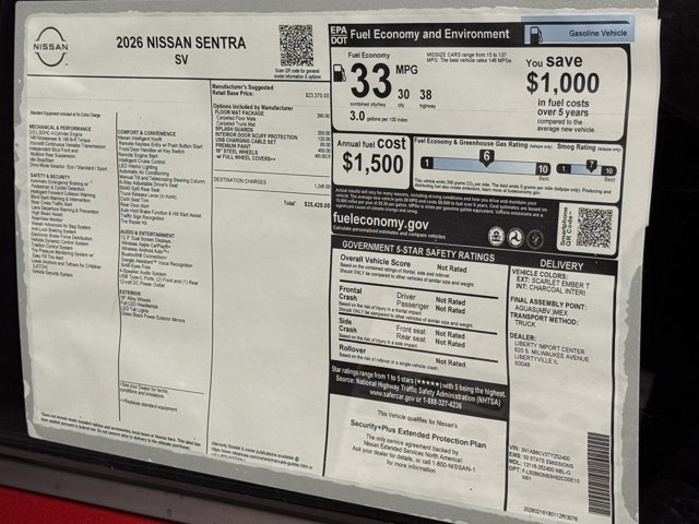New 2026 Nissan Sentra SV w/ Floor Mat Package image 13
