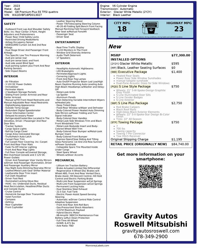 Used 2023 Audi Q8 Premium Plus w/ Premium Plus Package image 3