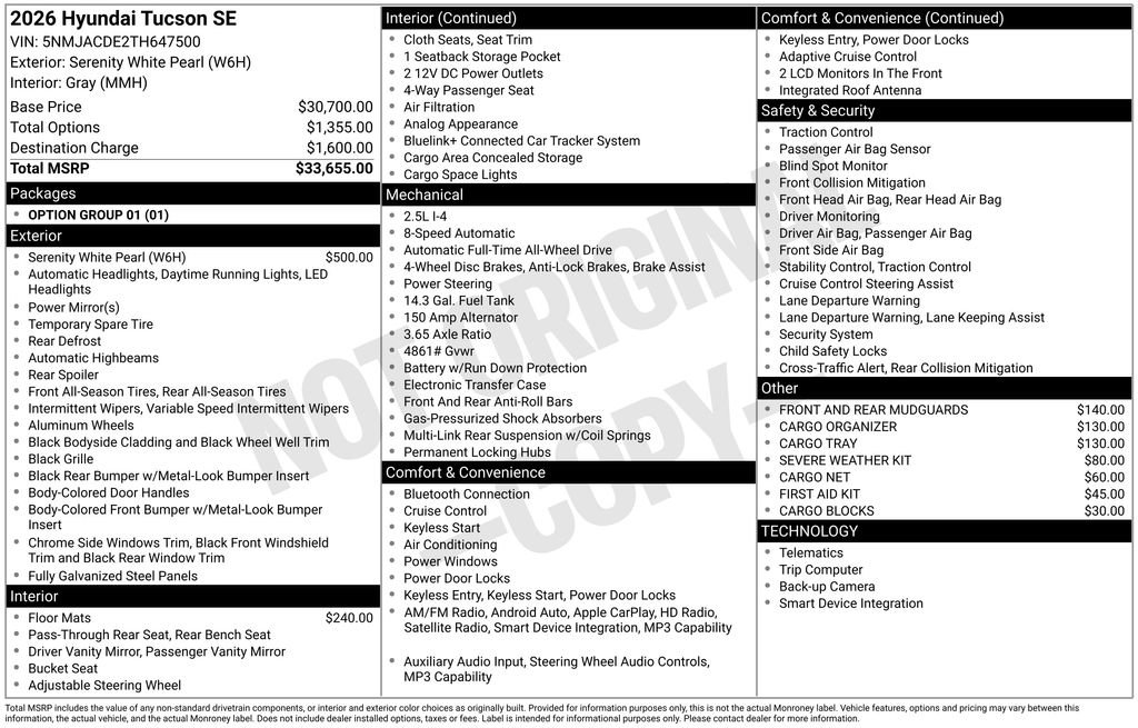 New 2026 Hyundai Tucson SE image 27