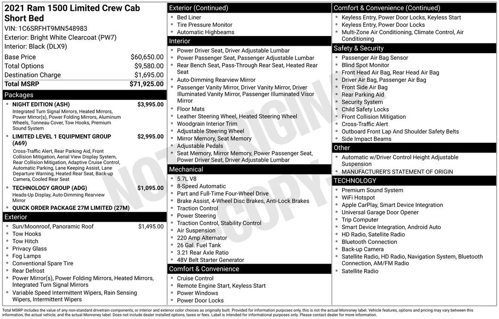 Used 2021 RAM 1500 Limited w/ Night Edition AWD/4WD image 6