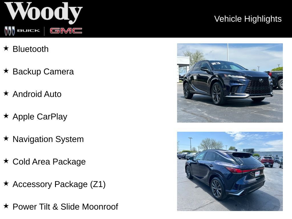 Used 2023 Lexus RX 350 F Sport w/ Accessory Package (Z1) AWD/4WD image 3