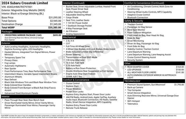Used 2024 Subaru Crosstrek 2.5i Limited w/ Crosstrek Mirror Package image 37