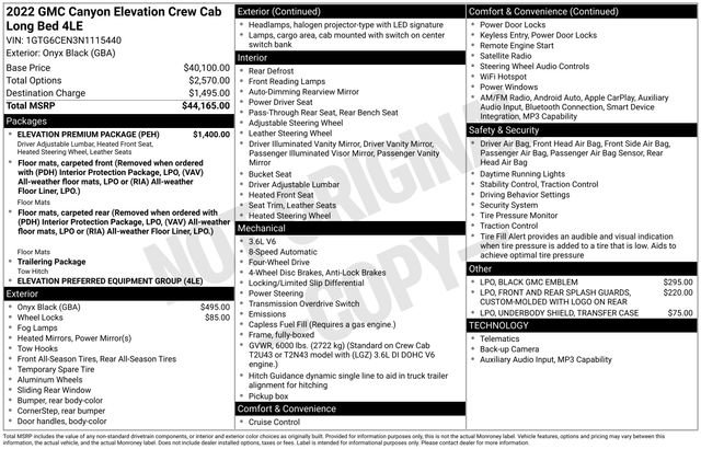 Certified 2022 GMC Canyon Elevation w/ Elevation Premium Package AWD/4WD image 20