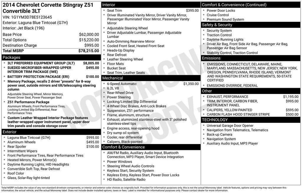 Used 2014 Chevrolet Corvette Z51 w/ 3LT Preferred Equipment Group image 12