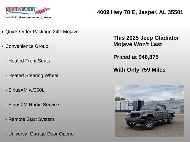 Used 2025 Jeep Gladiator Mojave w/ Convenience Group AWD/4WD image 8