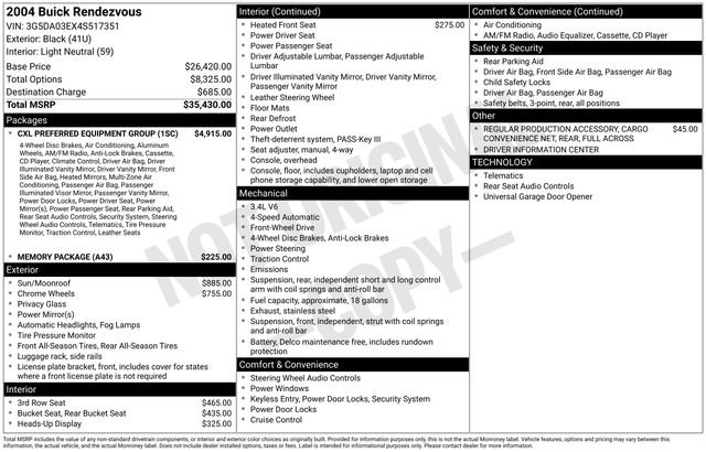 Used 2004 Buick Rendezvous CX w/ CXL Preferred Equipment Group image 4