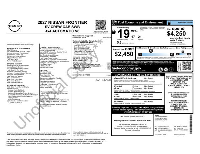 New 2027 Nissan Frontier SV w/ Tow Package AWD/4WD image 22