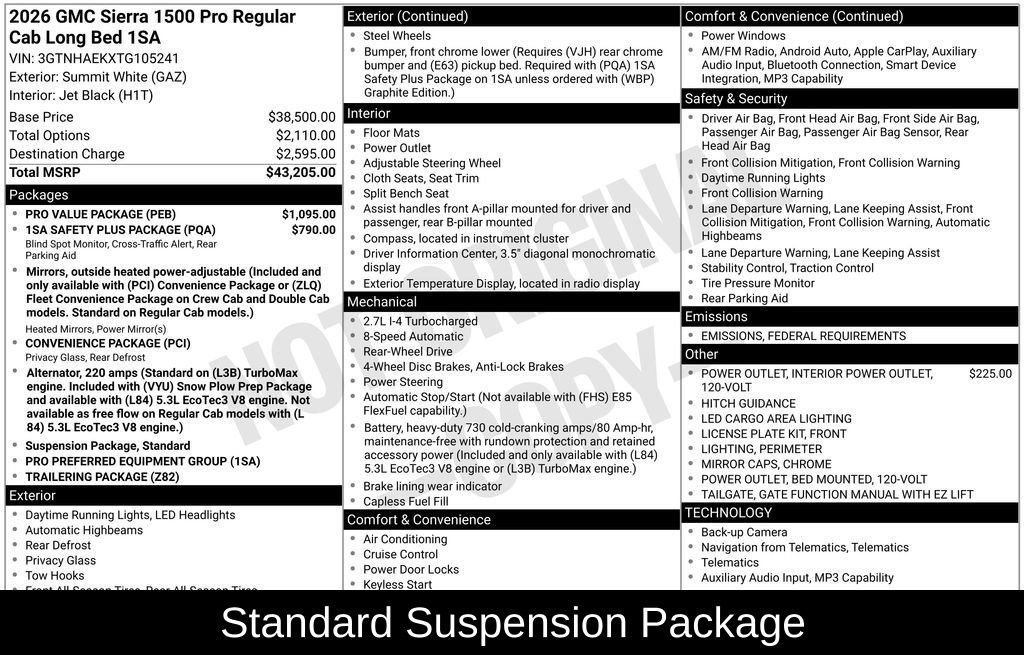 New 2026 GMC Sierra 1500 Pro w/ Pro Value Package image 7