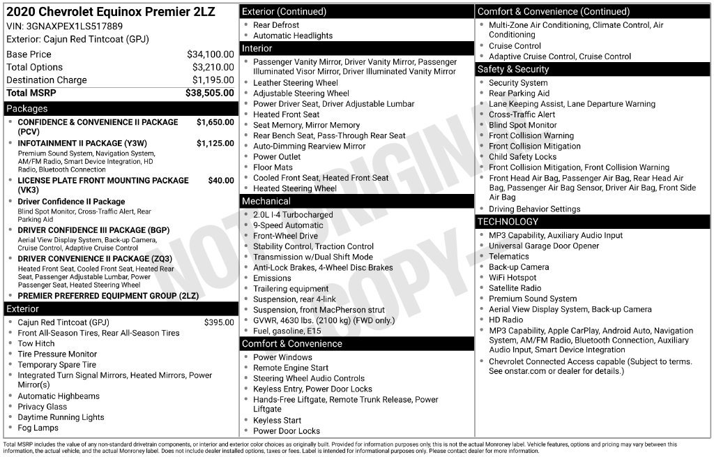 Used 2020 Chevrolet Equinox Premier FWD image 6
