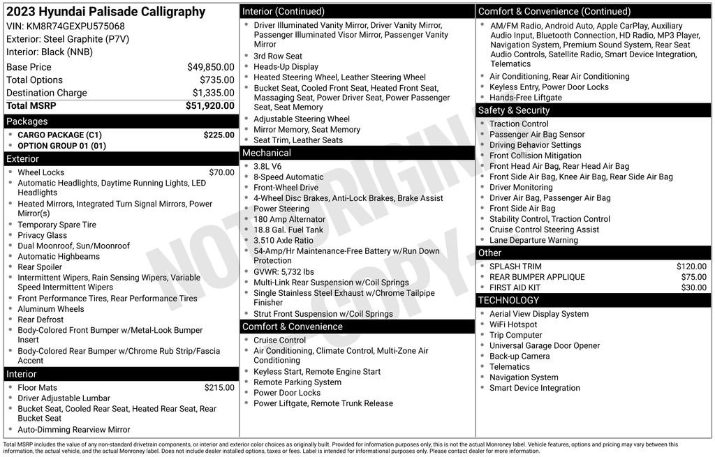 Used 2023 Hyundai Palisade Calligraphy w/ Cargo Package image 34