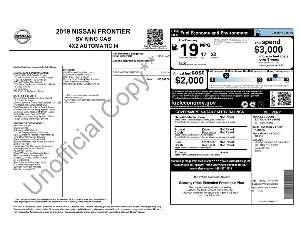 Used 2019 Nissan Frontier SV image 14