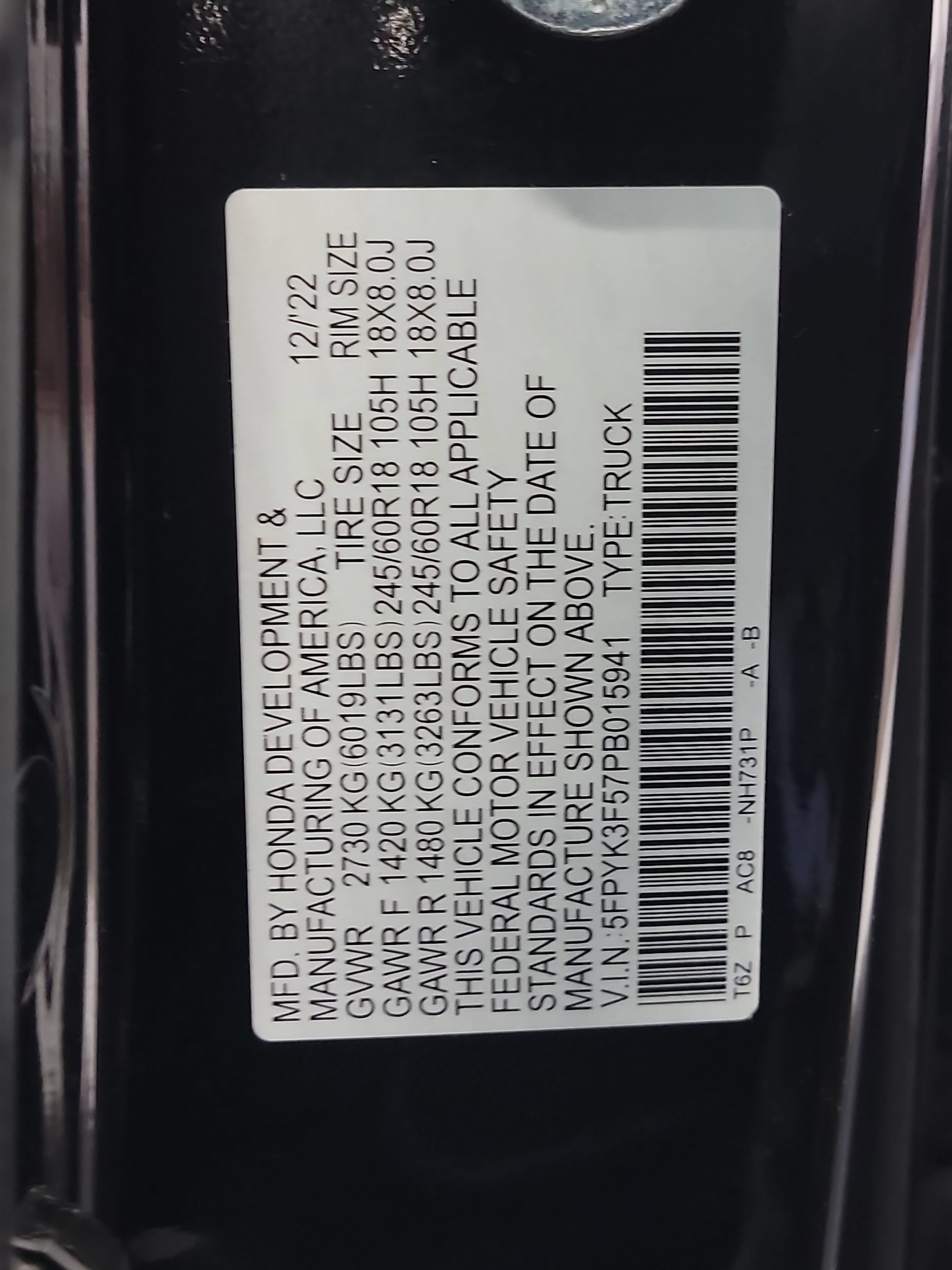 Used 2023 Honda Ridgeline RTL image 33