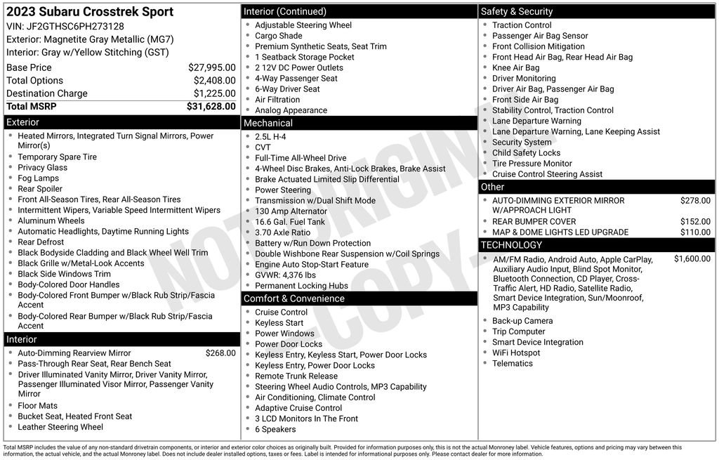 Used 2023 Subaru Crosstrek 2.5i Sport image 17