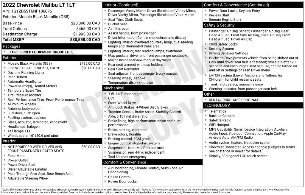 Used 2022 Chevrolet Malibu LT FWD image 5