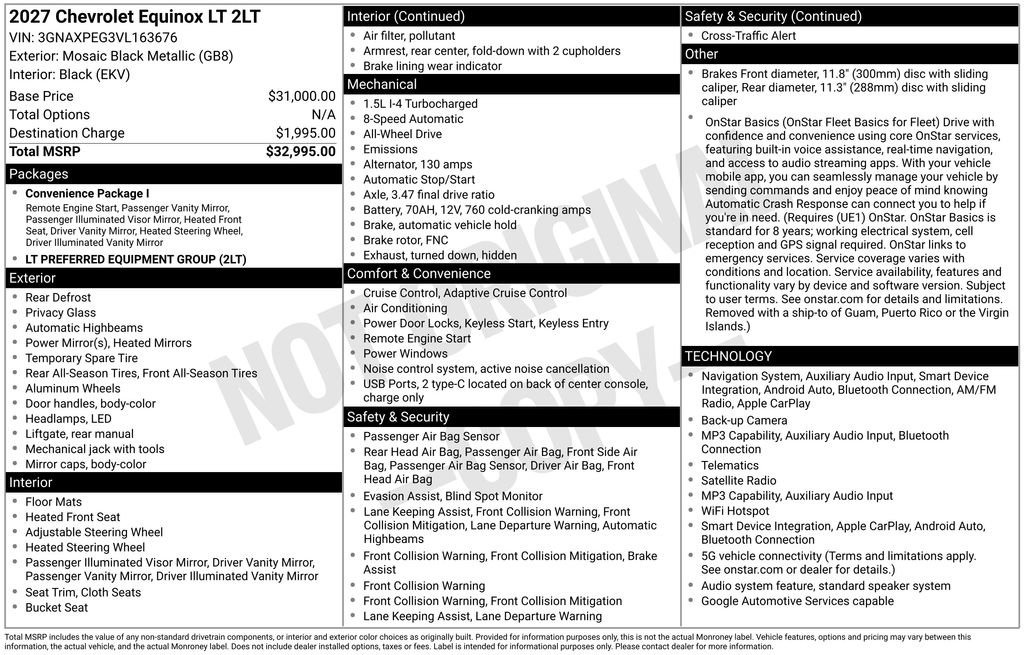 New 2027 Chevrolet Equinox LT AWD/4WD image 4