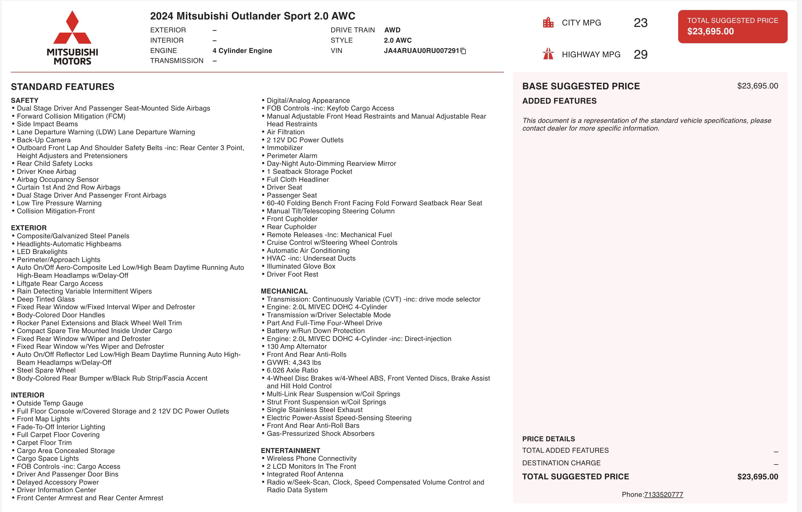 Used 2024 Mitsubishi Outlander Sport SE image 6