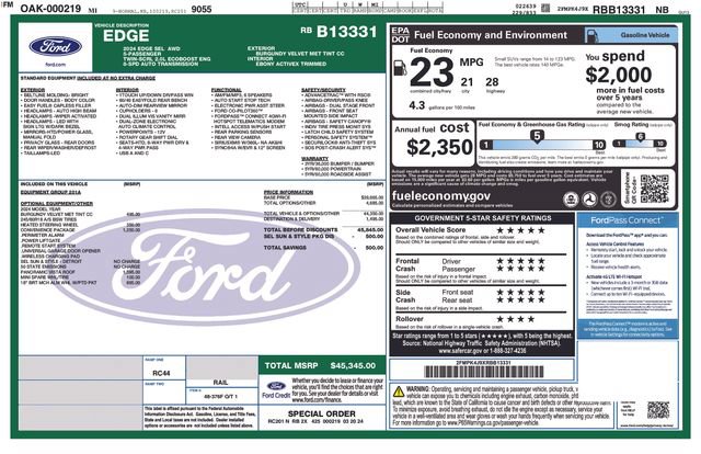 Certified 2024 Ford Edge SEL w/ Convenience Package AWD/4WD image 3