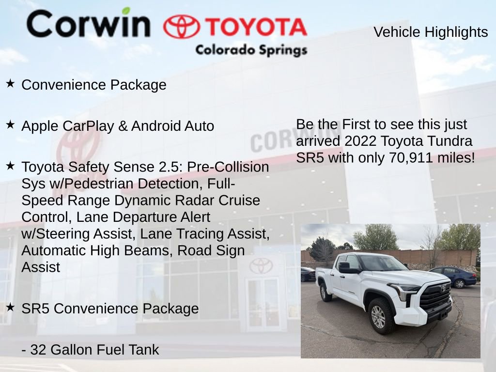 Used 2022 Toyota Tundra SR5 w/ SR5 Convenience Package image 4