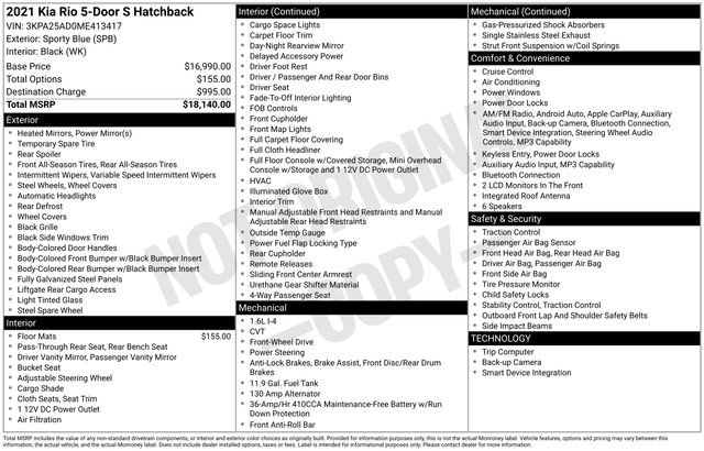 Used 2021 Kia Rio S image 10