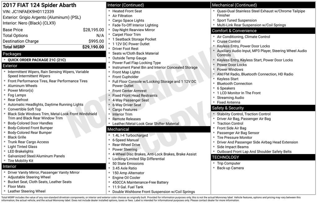 Used 2017 FIAT 124 Spider Abarth image 7