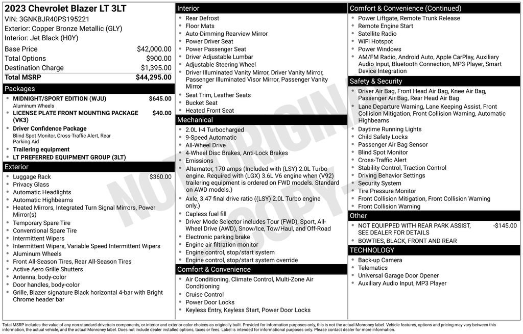 Certified 2023 Chevrolet Blazer LT w/ Midnight/Sport Edition image 38